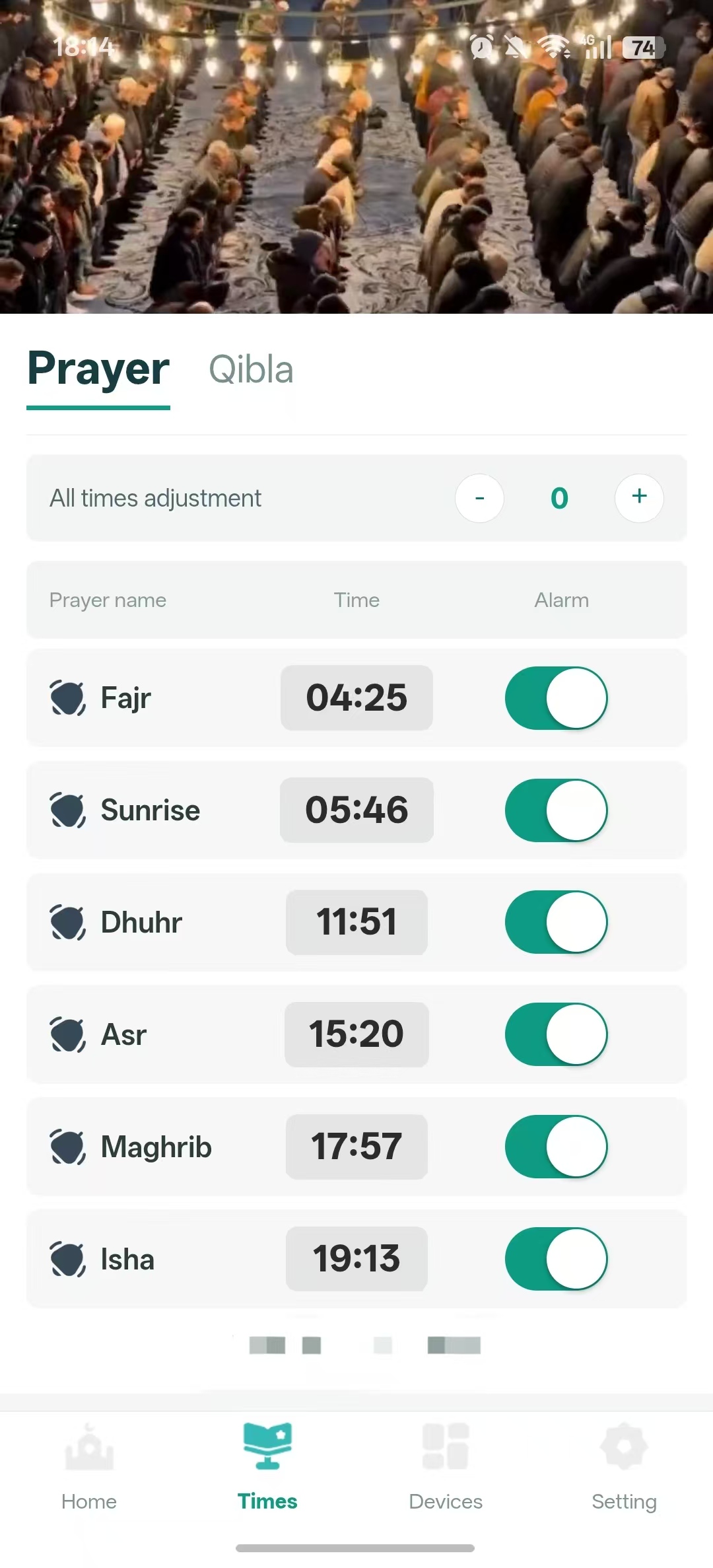 Prayer times